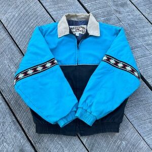 Vintage 80s Aztec Blanket Lined Jacket